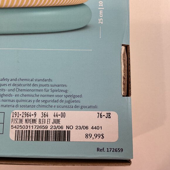 Quut Dippy Inflatable Pool Banana Blue Vinyl 2Y+ 47" Durable & Latex-Free turquo - Picture 10 of 13